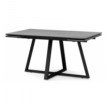 Керамический стол Памелла 140(200)х80 серый мрамор larka grey / черный