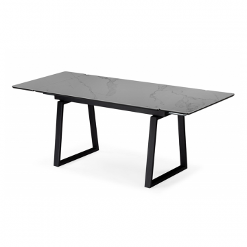 Керамический стол Джек 140(200)х80 серый мрамор larka grey / черный