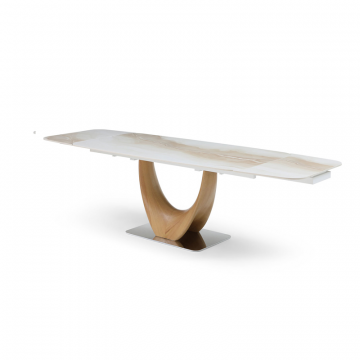 Стол раскладной Rimini Ceramic 180-270, бежевая керамика/ясень