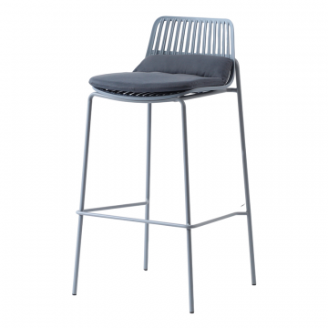 Стул барный Louran с подушкой серый