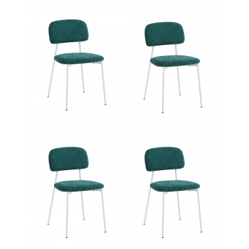 Комплект стульев Chao темно-зеленый белые ножки 4 шт.