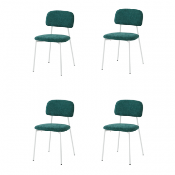 Комплект стульев Chao темно-зеленый белые ножки 4 шт.