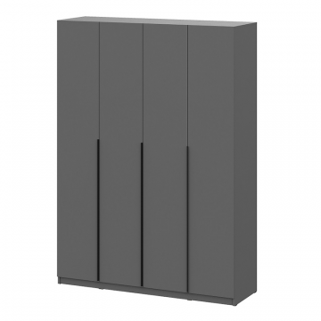 Шкаф распашной с наполнением (13 полок + 2 ящика) ШК 5 (1600), Графит