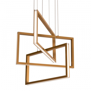 Прямоугольная золотая люстра “Ульрих”