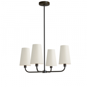 Чёрная люстра “Ансель” с белыми абажурами