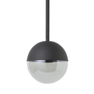 Чёрный подвесной светильник “Уорд” с дымчатым плафоном