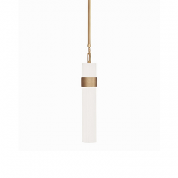 Золотой подвесной светильник “Готье” с белым плафоном