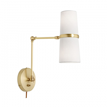 Золотое бра “Флемиш” на шарнире с проводом