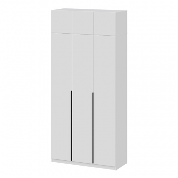 Шкаф с антресолью и наполнением (5 полок + штанга) ШК 5 (1200), Белый