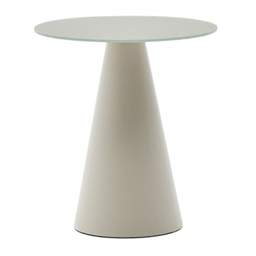 Журнальный столик Wilshire из матового стекла и стали матово-серый Ø50 см