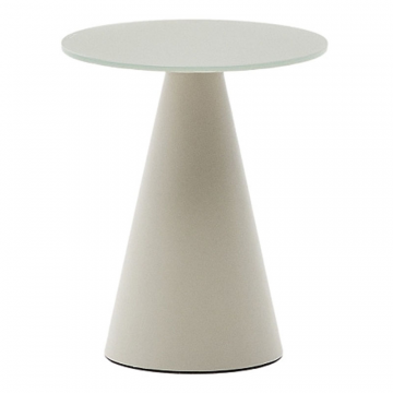 Журнальный столик Wilshire из матового стекла и стали матово-серый Ø35 см