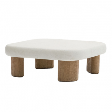 Журнальный столик Labra из цемента и акации 80 x 80 см