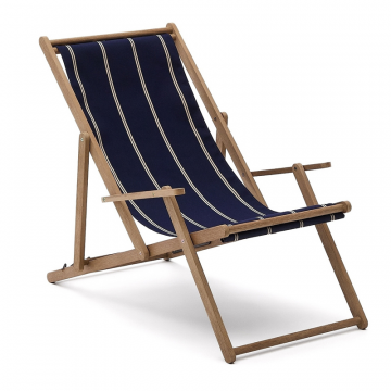 Vilara Складной шезлонг для улицы в полоску синего и бежевого цвета