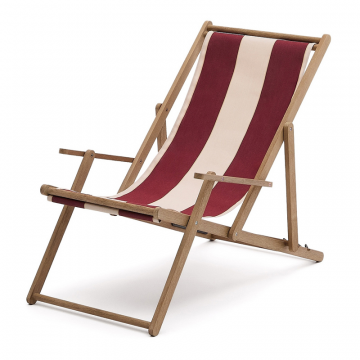 Vilara Складной шезлонг для улицы в полоску бордового и бежевого цвета