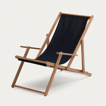 Складное кресло Vilara для улицы из акации черного цвета