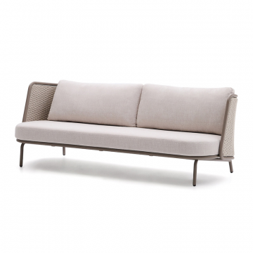 Уличный 3-местный диван Sedalis из алюминия и веревки серого цвета 210 см