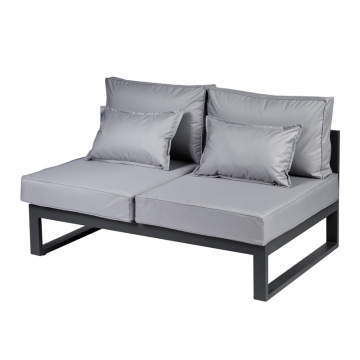 Диван садовый 2-х местный открытый без подлокотников из алюминия G401.12E10