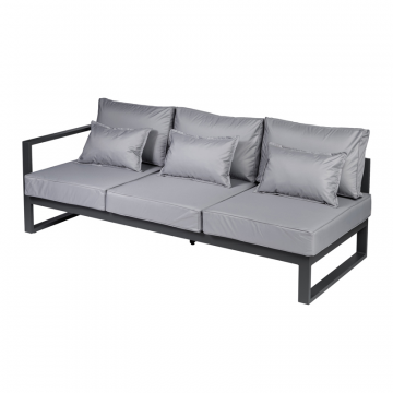 Диван садовый из алюминия трехместный левый с правым подлокотником Лагуна G401.9Е10