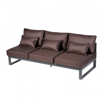 Диван садовый из алюминия 3-местный открытый без подлокотников Лагуна G401.11Е04