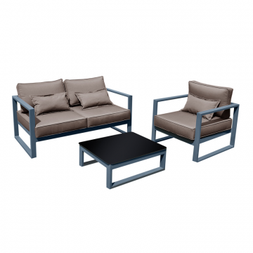 Комплект садовой мебели G401.51Е04 шоколад (Диван двухместный с двумя подлокотниками+кресло+столик)