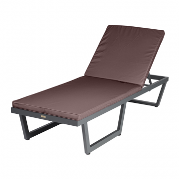 Шезлонг из алюминия с матрасиком G501.0E04 шоколад/антрацит