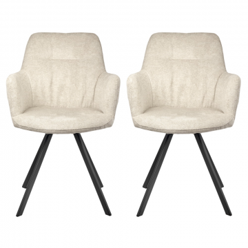 Комплект из 2-х стульев Grant латте шенилл на поворотном механизме