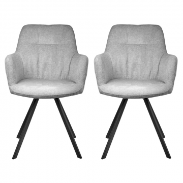Комплект из 2-х стульев Grant серый шенилл на поворотном механизме