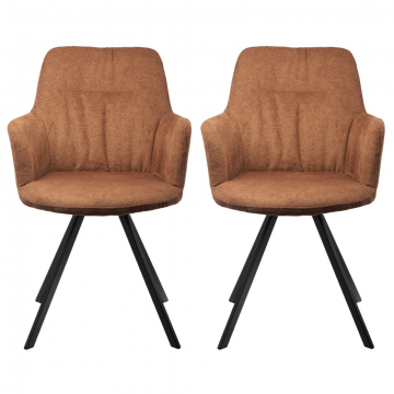 Комплект из 2-х стульев Grant терракотовый шенилл на поворотном механизме