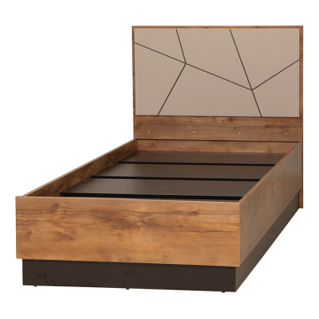 Детская кровать одинарная с настилом Гамма 54.17, Таксония, Грей