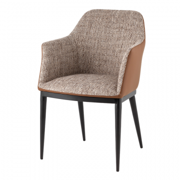 Стул обеденный Itan NC коричневый с коричневой экокожей