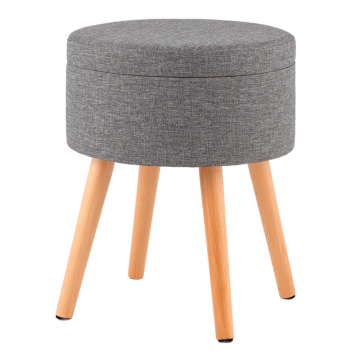 Пуф с ящиком Store Woody рогожка серая