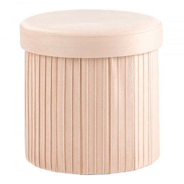 Пуф складной с ящиком Store Round бежевый
