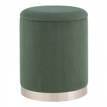 Пуф Эмили с ящиком серебро вельвет зелёный