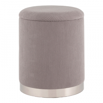 Пуф Эмили с ящиком серебро вельвет серый