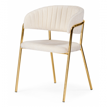 Стул на металлокаркасе Kamelia белый / ткань золотые ножки