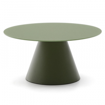 Журнальный столик Wilshire зеленый из закаленного стекла из стали Ø80 см