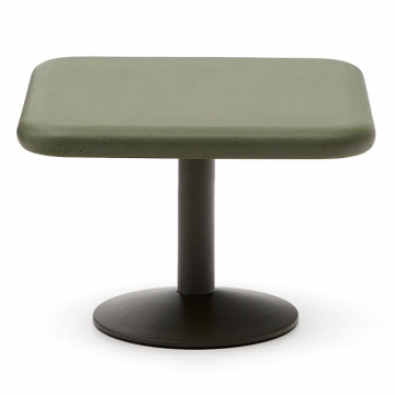 Уличный столик Esilda зеленого цвета из цемента и стали со столешницей 70х70 см