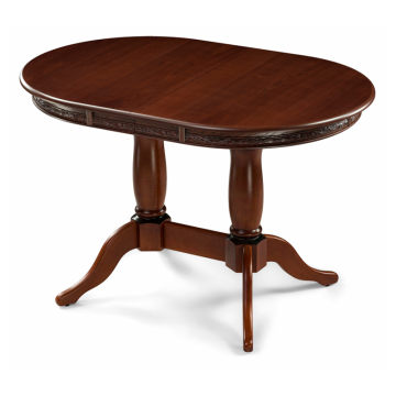 Деревянный стол Кантри 120 овальный орех / коричневая патина