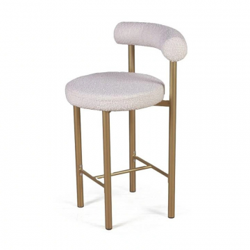 Стул полубарный Biggi, букле Turin ivory / опоры золото