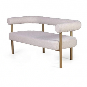 Диван Biggi, букле Turin ivory / опоры золото