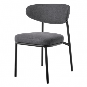 Стул Lucas 2 серый шенилл с чёрными ножками