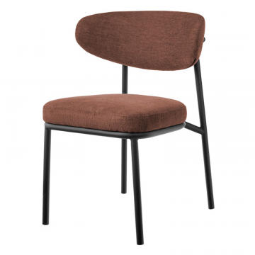 Стул Lucas 2 терракотовый шенилл с чёрными ножками