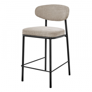 Стул полубарный Lucas 2 латте шенилл с чёрными ножками