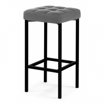 Барный стул Лофт кож.зам. темно-серый / черный матовый