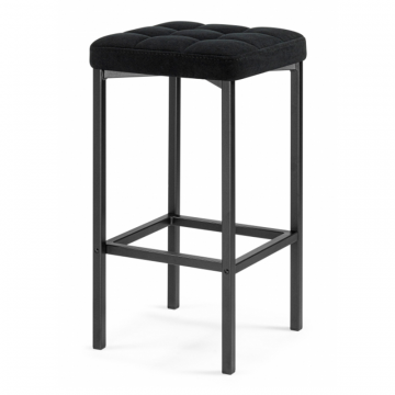 Барный стул Лофт микровелюр катания блэк / черный матовый