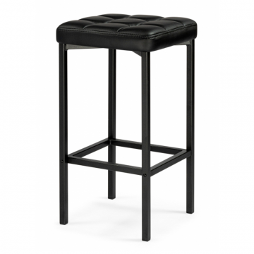 Барный стул Лофт кож.зам. черный / черный матовый