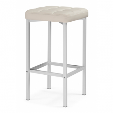 Барный стул Лофт кож.зам. линкольн белый / белый матовый