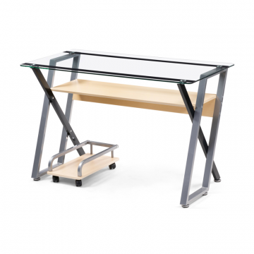 Компьютерный стол Gunar silver gray / clear glass