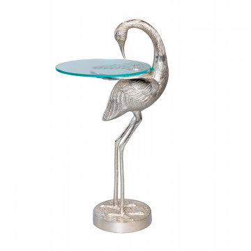 Кофейный столик "Птица" серебро 0.75x0.3x0.3м