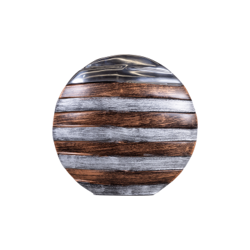Ваза металлическая круглая большая STRIPES 0.33x0.33x0.5м